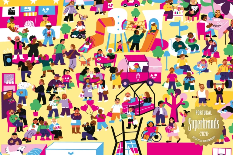 Ilustração colorida com elementos representativos do Alegro, em fundo amarelo.